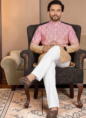 Multi color digital printed straight men kurta 5