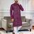 Purple silk sequence embroidered men kurta