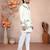 White solid silk men kurta with embroidered neck