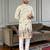 Multi color digital printed straight men kurta