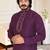 Purple mirror work straight men kurta