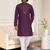 Purple mirror work straight men kurta