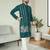 Blue silk embroidered indo-western men kurta