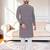 Purple chikankari embroidered art silk straight men kurta