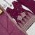Burgundy crunchy silk blend embroidered bell bottom suit