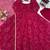 Rani pink digital printed anarkali suit set with mirror work dupatta