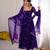 Purple digital printed anarkali suit set with mirror work dupatta
