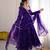 Purple digital printed anarkali suit set with mirror work dupatta