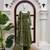 Olive green digital printed anarkali suit set with mirror work dupatta