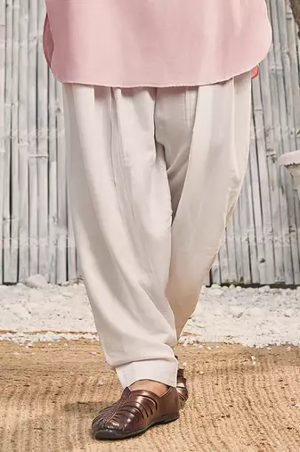 Buy designer light pink silk kurta pajama set