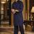 Buy blue cotton silk pathani kurta pajama set