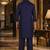 Buy blue cotton silk pathani kurta pajama set