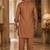 Buy brown cotton silk pathani kurta pajama set