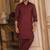 Buy maroon cotton silk pathani kurta pajama set