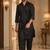 Buy black cotton silk pathani kurta pajama set
