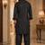 Buy black cotton silk pathani kurta pajama set