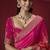 pink dola silk blend with zari weaving party wear saree