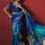 blue dola silk blend with zari weaving party wear saree
