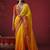 shaded mustard dola silk blend with zari weaving party wear saree