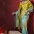 shaded yellow & sky blue dola silk blend with zari weaving party wear saree