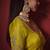 shaded yellow & sky blue dola silk blend with zari weaving party wear saree