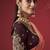 shaded salmon & maroon dola silk blend with zari weaving party wear saree