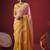 shaded baby pink & mustard dola silk blend with zari weaving party wear saree
