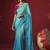 sky blue dola silk blend with zari weaving party wear saree