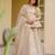Cream crunchy silkblend foil print kurti palazzo set