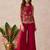 Rani pink vichitra embroidered kurti palazzo set
