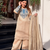Cream crunchy silk blend embroidered long kurti pant dupatta set