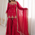 Rani pink fendy silk blend kurti sharara set with hot fix dupatta