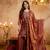 Rust fandy straight kurta palazzo dupatta set