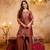 Rust fandy straight kurta palazzo dupatta set