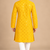 Yellow Heavy Rayon Lakhnavi Sequin Thread Work Ethnic Festive Wear Kurta With Pyjama