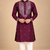 Wine Trending Premium Heavy Mirror Work Design Fabric Soft Silky Mens Ethnic Festival Wear Kurta And Pajama