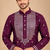 Wine Trending Premium Heavy Mirror Work Design Fabric Soft Silky Mens Ethnic Festival Wear Kurta And Pajama