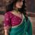 Cyan bemberg sequince work party wear saree