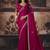 raspberry satin sequince work party wear saree