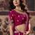 raspberry satin sequince work party wear saree
