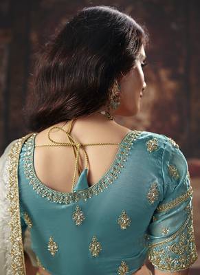 multicolor satin sequince work party wear saree 3
