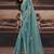 sky blue organza sequince work party wear saree