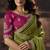 olive organza sequince work party wear saree