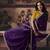 purple satin sequince work party wear saree