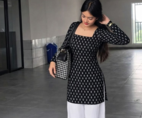  handmade block printed rayon kurtis for women's