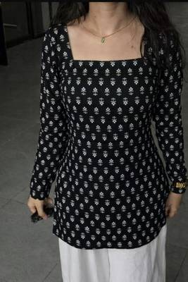  handmade block printed rayon kurtis for women's 2