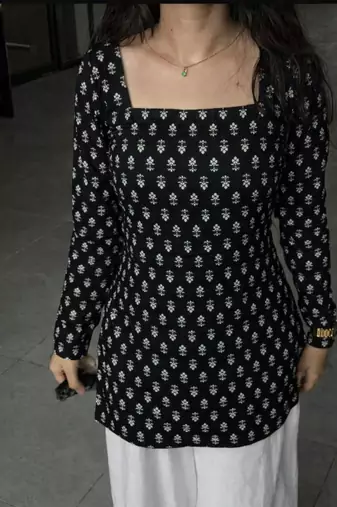  handmade block printed rayon kurtis for women's