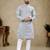 Grey Lakhnavi Thread Work Design Fabric Thai Silk Ethnic Festive Wear Kurta Pyjama