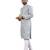 Grey Lakhnavi Thread Work Design Fabric Thai Silk Ethnic Festive Wear Kurta Pyjama