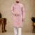 Pink Lakhnavi Thread Work Design Fabric Thai Silk Ethnic Festive Wear Kurta Pyjama